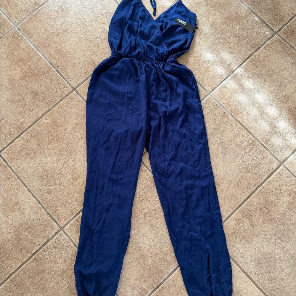 Lulu's Deep Blue Jumpsuit size L. J034